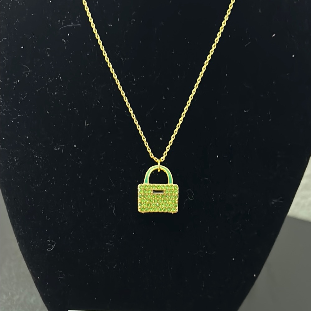 Kate Spade Gold and Green Necklace and Earrings Set - Picture 3 of 5
